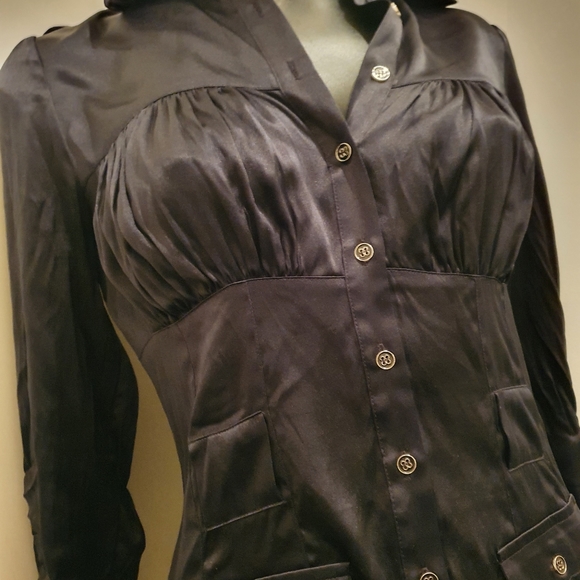 Long sleeve bebe top.black  size xs - Picture 3 of 5